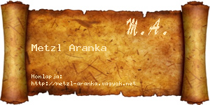 Metzl Aranka névjegykártya